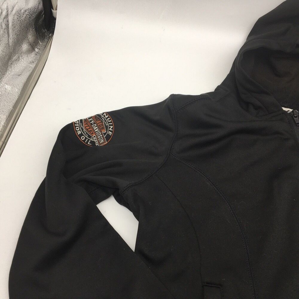 Harley Davidson Women's Hooded Jacket That Can Attach to Leather Jacket Size L - Picture 3 of 11